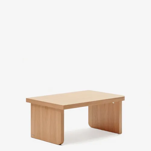 Mesa de centro Oaq de chapa de roble con acabado natural - 89 x 62 cm en Madera natural - Mesas de living, Uruguay | Kavehome