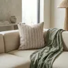 Almohadón Algodón Tostado Raya Cuadrado en Marrón - Textiles, Uruguay | Indrana, vista 1 de 2