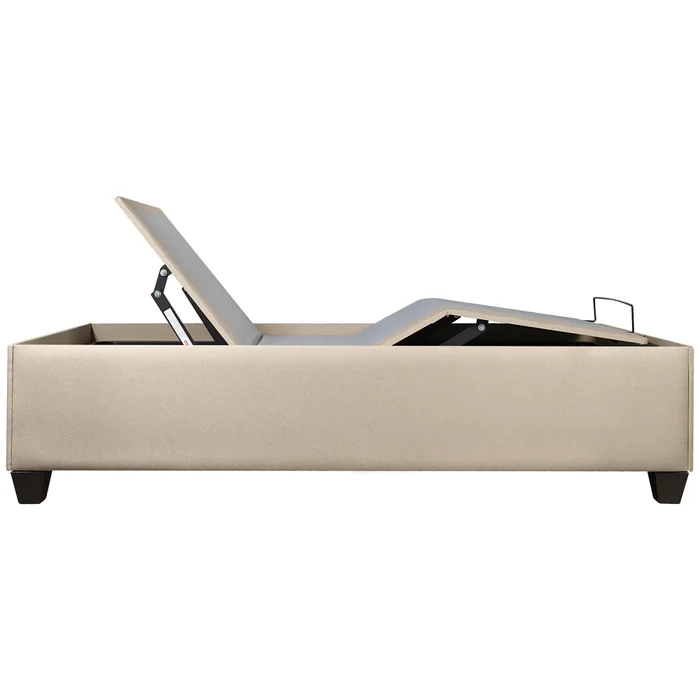 Cama Articulada 1 1/2 Plaza Mdf-y-tela Natural-beige Ajustable Veneza en Beige - Dormitorio, Uruguay | Divino, vista 3