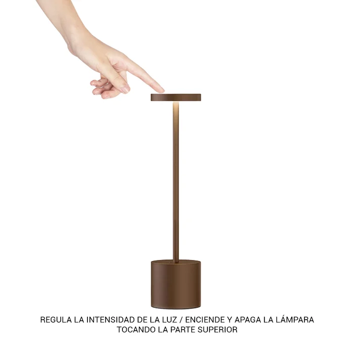 Lámpara de Mesa Panamá Portátil Recargable Dimerizable Brown en Marrón - Lámparas de mesa, Uruguay | Serlux, vista 4