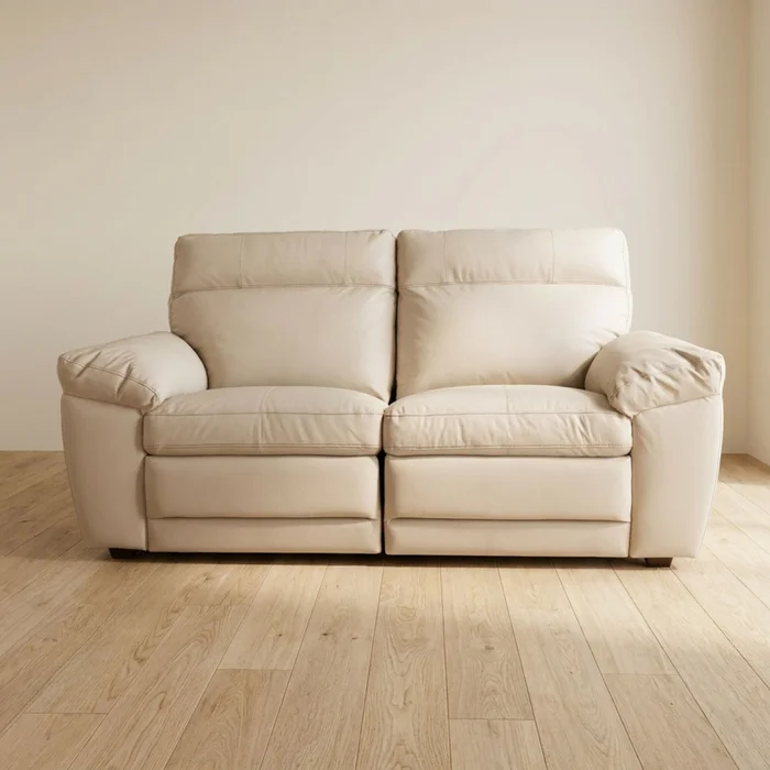 Sofá Recliner 2 Cuerpos Cuero-100-natural Natural-beige Imperial Arena en Beige - Sillones y sofás, Uruguay | Divino