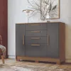 Comoda Cajonera Dormitorio 4 Cajones 2 Puertas en JATOBA GRAFITO - Respaldos de cama, Uruguay | Soy Hogar, vista 6 de 8