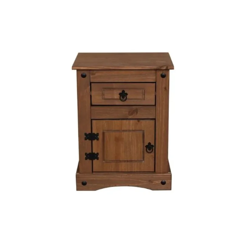 Mesa de luz 1 puerta 1 cajón Nogal - Línea Monterrey en Marrón - Mesas de luz, Uruguay | Ecowood