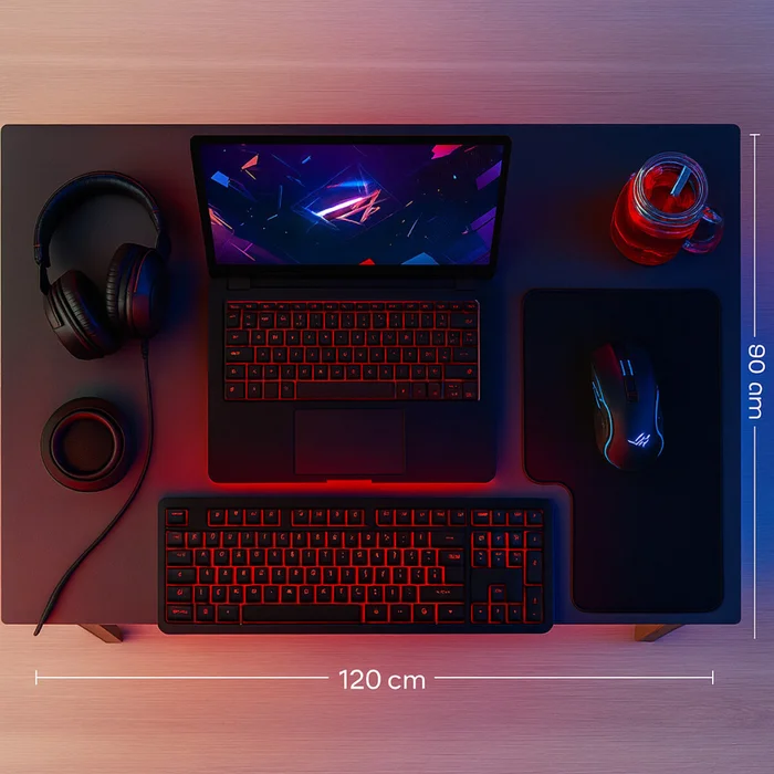 Escritorio Mesa Gamer en madera combinada con MDP en Negro - Escritorios y sillas de escritorio, Uruguay | Mulata, vista 3