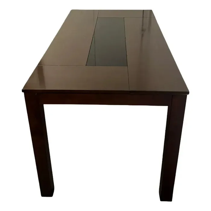 Mesa de comedor con vidrio negro - PRODUCTO CON DETALLES EN LA MADERA. en Marrón, Uruguay | Champagne Home, vista 2
