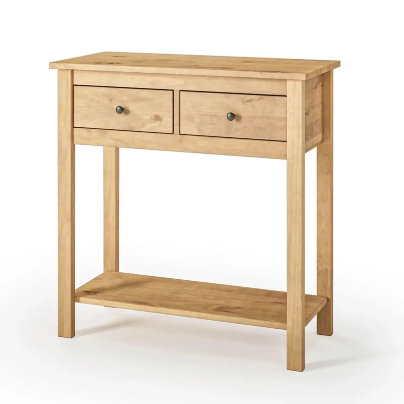 Mesa De Arrime Aparador 2 Cajónes - Línea Maden - Marrón en Blanco - Mesas de arrimo, Uruguay | Ecowood, vista 3