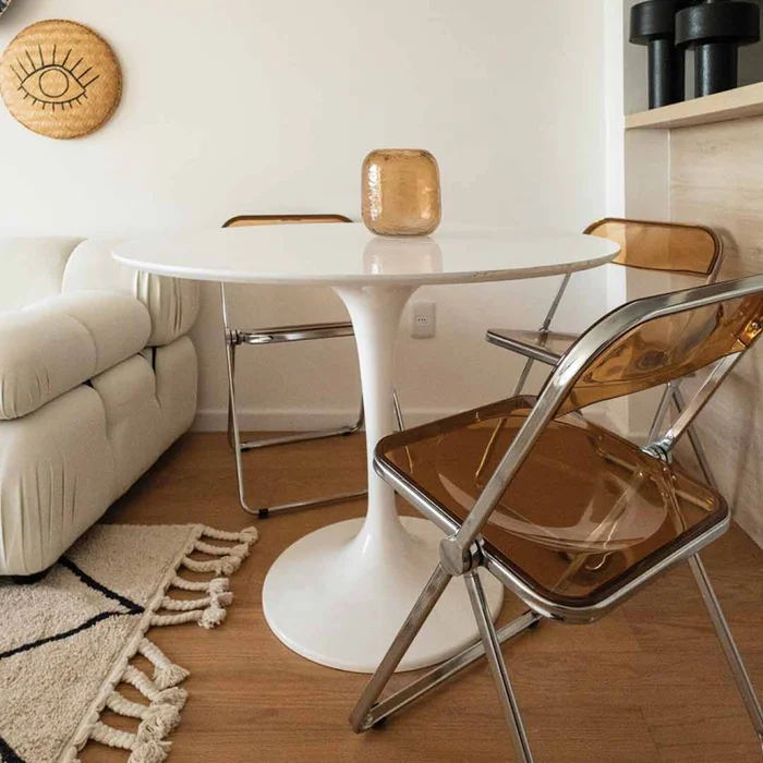 Mesa Tulip - 110cm - Blanca en Blanco - Mesas de living, Uruguay | Walnut, vista 3