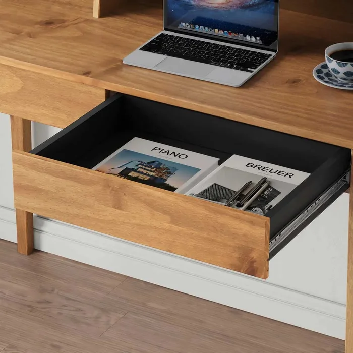 Escritorio Alice 110CM 2 Cajones - Madera Maciza en Madera natural - Escritorios, Uruguay | Balton, vista 6