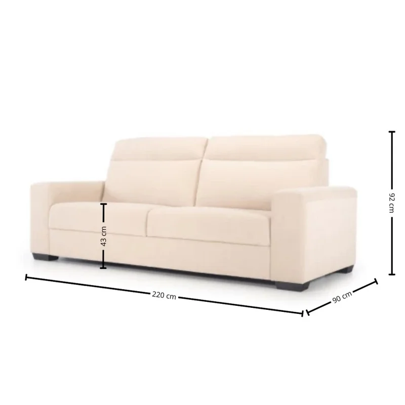 Sofá Polo - Tela Aquaclean Sustentable - 3 cuerpos - A fabricar en Beige - Sillones y sofás, Uruguay | Nyr, vista 4