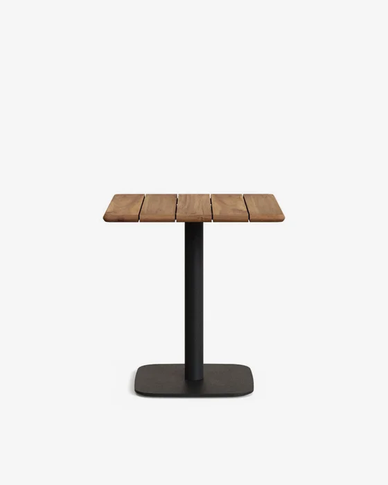 Mesa Saura de de madera de acacia acabado nogal 70 x 70 cm en Natural, Negro - Mesas de comedor, Uruguay | Kavehome