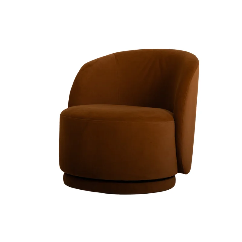 Butaca Giratoria 1 Cuerpo Tela Marron Umi Tostado en Marrón - Sillones y sofás, Uruguay | Divino, vista 3