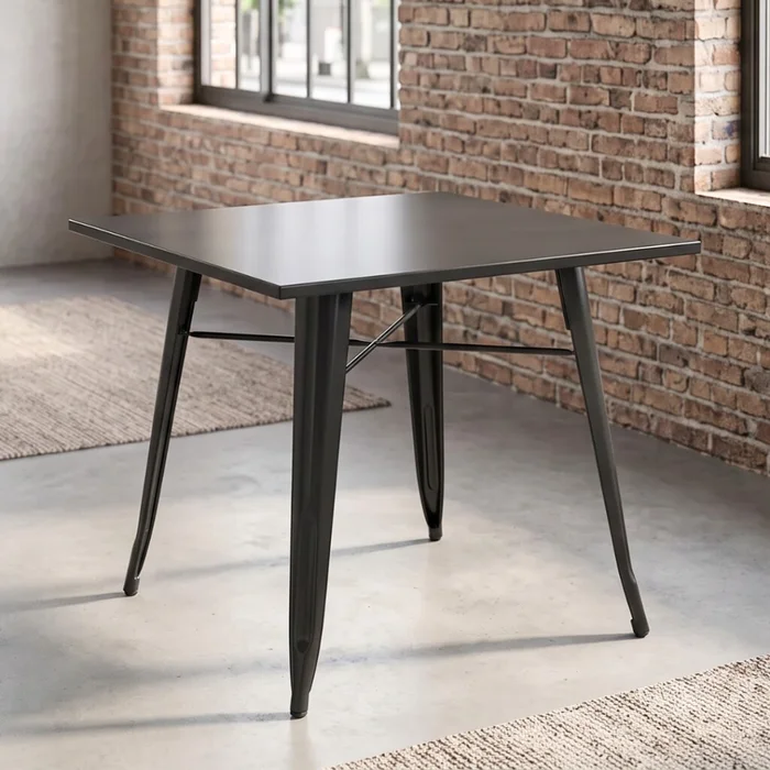 Mesa de comedor industrial 70 - Tolix en Negro - Mesas de comedor, Uruguay | Rústico Hogar