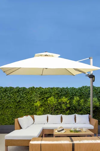 SOMBRILLA U-ROMAN UMBRELLA CRUDA S003 (D) 300X300X270H CM en Blanco - Muebles para el exterior, Uruguay | Vinibel