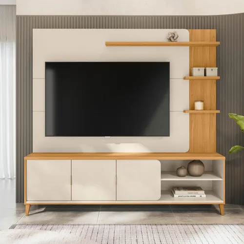 Modular para Tv Napoli Tauari/Blanco en Multicolor - Muebles para TV, Uruguay | Rústico Hogar