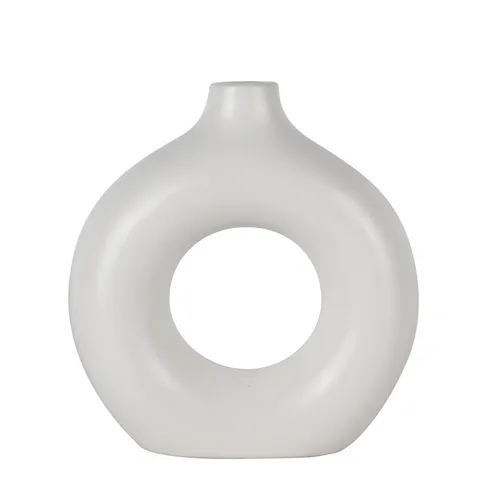 Florero cerámica circular S - blanco - Decoración, Uruguay | Concetto Casa