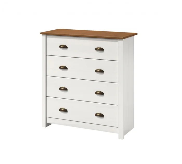 Cómoda 4 cajones - Madera maciza - Linea Colonial - Blanco en Blanco - Cómodas, Uruguay | Rústico Hogar, vista 2
