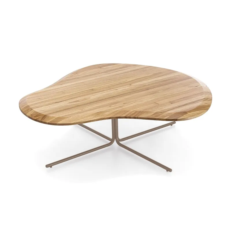MESA DE CENTRO PANTE - TAPA MADERA CLARA CINAMOMO - BASE GRAFITO en Multicolor - Mesas de living, Uruguay | Champagne Home