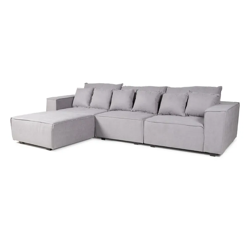 Sofá Modular Maia (4 módulos) - Tela Microfibra - 12074 (Ceniza) en Gris - Sillones y sofás, Uruguay | NYR
