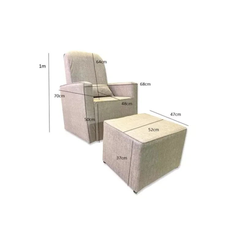 Poltrona Butaca Anny + Puff en Beige - Butacas, banquetas y puffs, Uruguay | Berna Home, vista 7