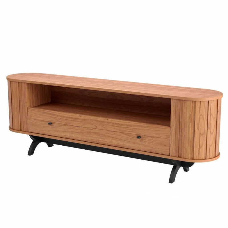Rack Prime Curvo Para TV 180cm 100% MDF en Madera natural - Muebles para TV, Uruguay | Balton, vista 4