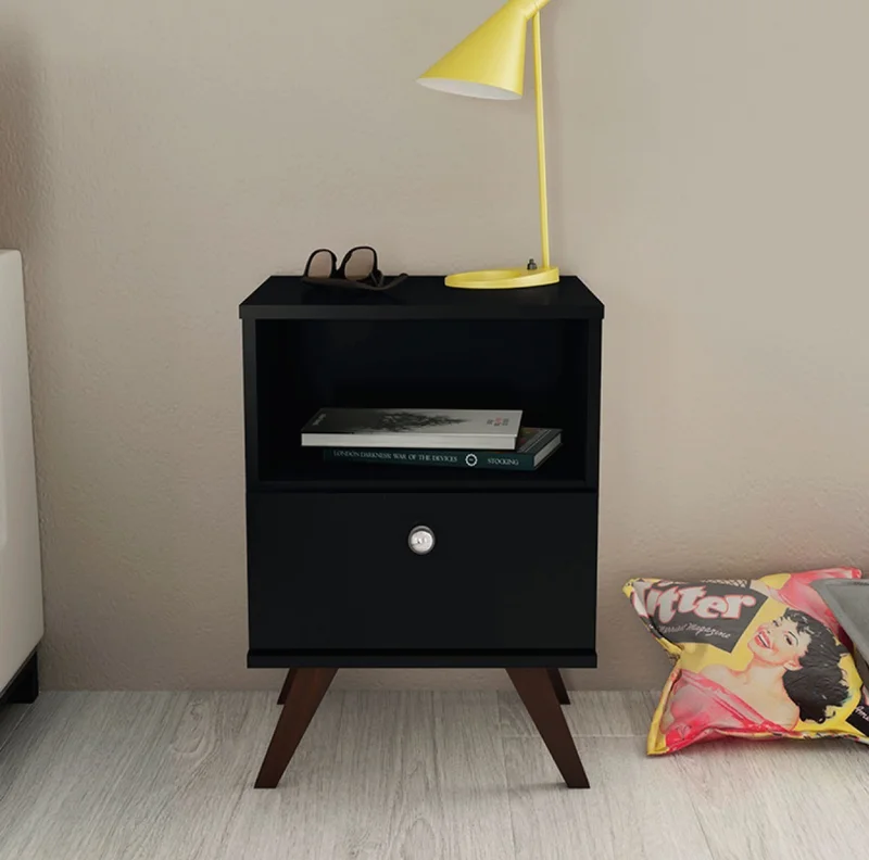 Mesa De Luz Linea Retro Living Dormitorio 1 Cajon Ng Rt3019 en Marrón - Dormitorio, Uruguay | Soy Hogar, vista 3