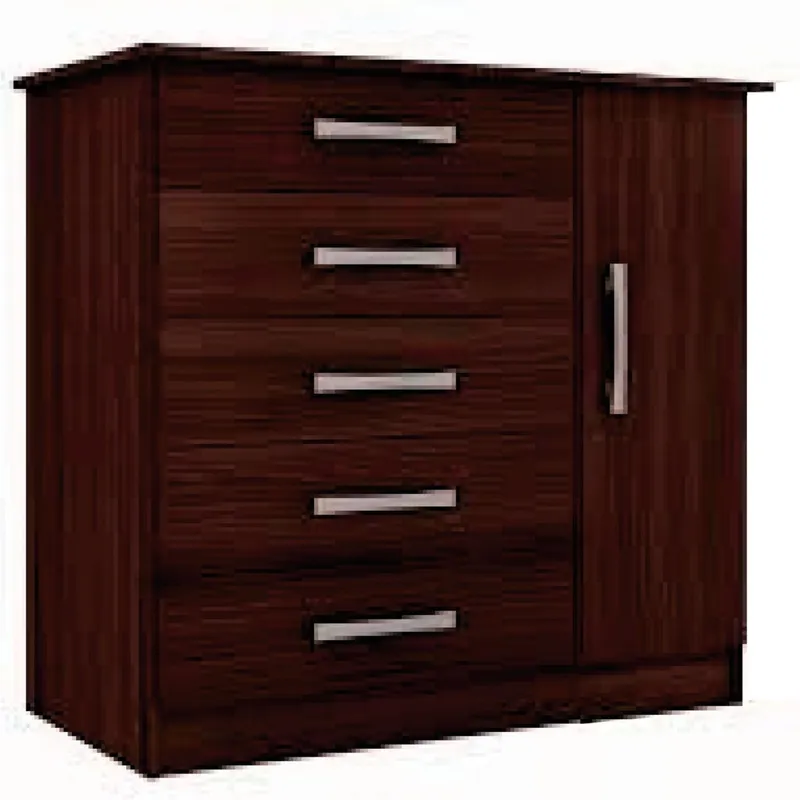 Comodas Cajoneras 5 Puerta 1 Cajon Dormitorio Negro 158 en Negro - Cómodas, Uruguay | Muebles Express