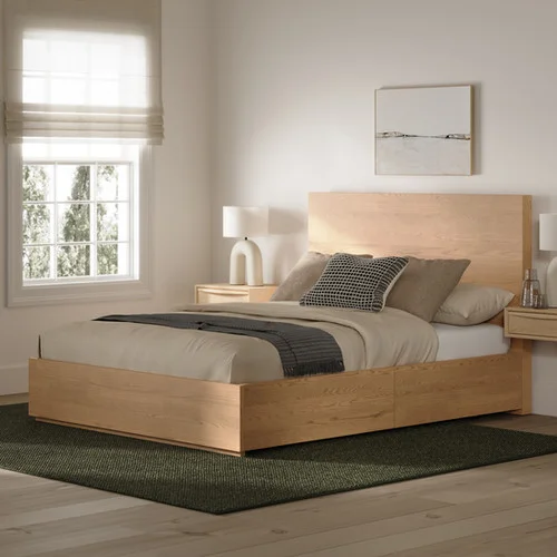 Cama Promelia en Madera natural - Mesas de luz, Uruguay | Decoquadra