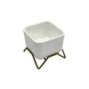 MACETA CERAMICA C/BASE 6x6x9CM BLANCO/DORADO en Blanco - Macetas, Uruguay | Koz, vista 1 de 4