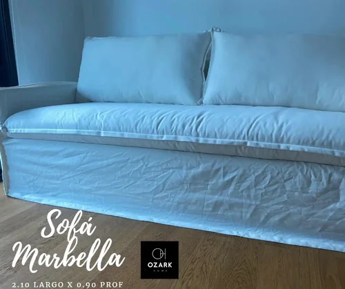 Sofá 3 Cuerpos Ozark Premium Marbella Funda Desmontable A Elección A Eleccion en Blanco - Sillones y sofás, Uruguay | Ozark Home, vista 7