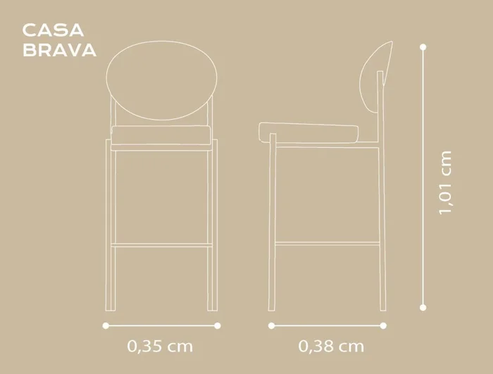 Banqueta Elza en FLame gelo - T47 / ACERO INOX.Negro - Sillas, Uruguay | Casa Brava, vista 3