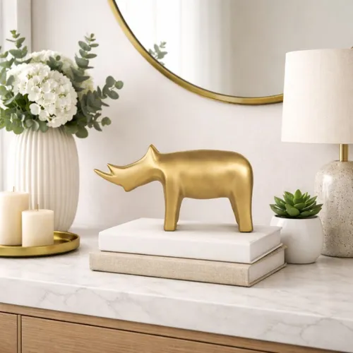 DECORACION RHINO Dorado en Amarillo - Decoración, Uruguay | Viasono
