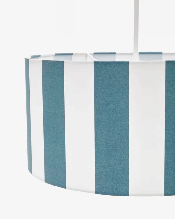Pantalla para lámpara de techo Ciral con rayas - azul y blanco Ø 40 cm en Azul, Beige - Lámparas colgantes, Uruguay | Kavehome, vista 4