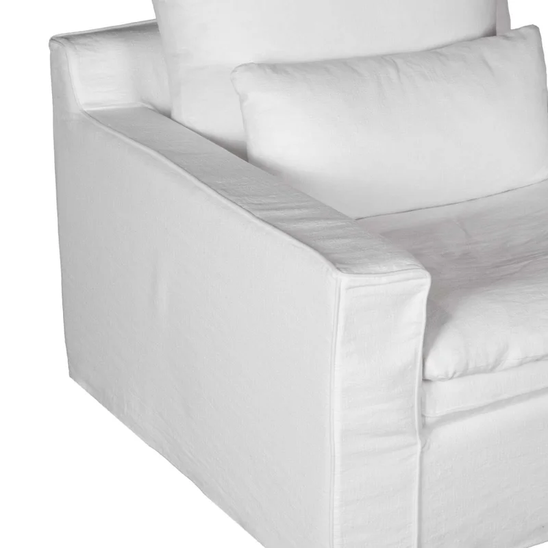 Sofá 1 Cuerpo Tela Blanco Positano en Blanco - Sillones y sofás, Uruguay | Divino, vista 4