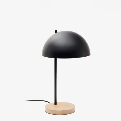 Lámpara de mesa Catlar de madera de fresno y metal - con acabado pintado negro en Negro - Lámparas de mesa, Uruguay | Kavehome