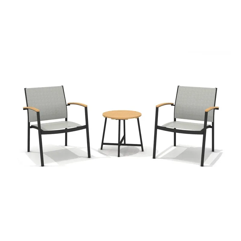 Conjunto de Jardín 2 Sillas +Mesa - Ibiza en Gris - Muebles para el exterior, Uruguay | Ecowood