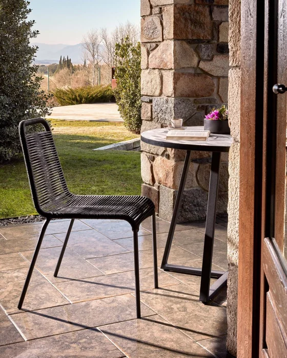 Silla Lambton de cuerda - negra y acero con acabado negro en Negro - Sillas, Uruguay | Kavehome, vista 3