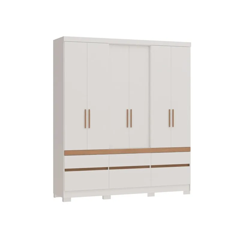 Ropero Cronos 6 Puertas 6 Cajones Blanco Mdp en Blanco - Roperos y placares, Uruguay | Albanés