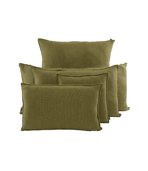 ALMOHADON CALIFORNIA LINO en Verde oliva - Textiles, Uruguay | Más Infinito Casa