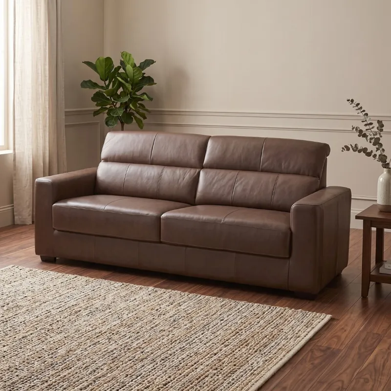 Sillón 100% Cuero - 2 Cuerpos - Sublime - Arena en Beige - Sillones y sofás, Uruguay | Rústico Hogar