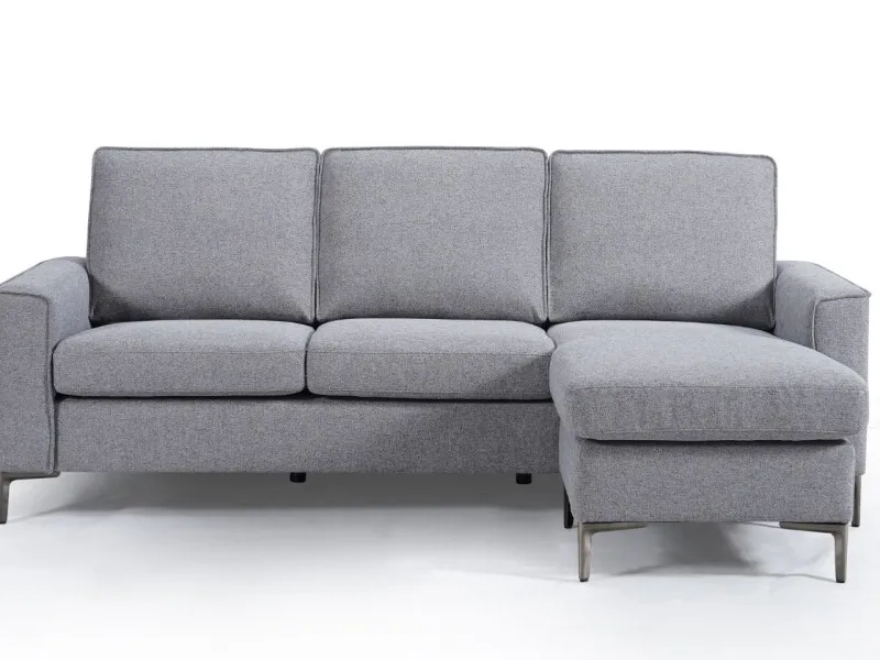 Sofá con Chaise ENZO - Gris en Gris - Sillones y sofás, Uruguay | Finkel