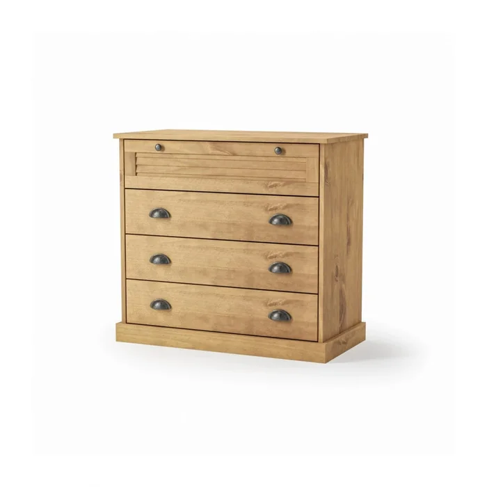 Cómoda 4 cajones - Línea Oslo - Natural en Madera natural - Cómodas, Uruguay | Ecowood, vista 4