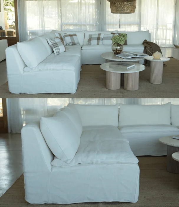 SOFA EN L ARIO LINO en Blanco - Sillones y sofás, Uruguay | Más Infinito Casa