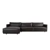 Sillón C/chaise Izquierdo 3 Cuerpos Cuero-100-natural Negro Romeo Tp3 La Paz en Negro - Sillones y sofás, Uruguay | Divino, vista 2 de 5