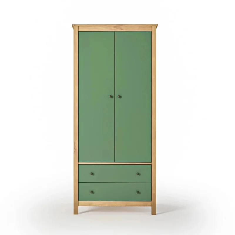 Ropero 2 Puertas 2 Cajones - Línea Maden - Verde en Verde - Roperos y placares, Uruguay | Ecowood, vista 4