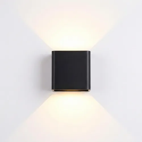 Aplique de Pared Cubo Dual en Negro - Iluminación, Uruguay | La Perla
