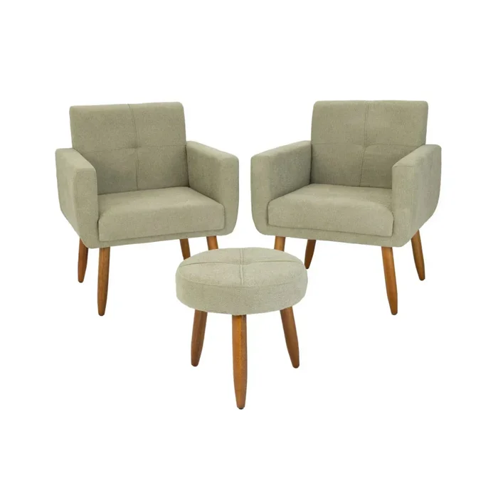 Kit 2 Poltrona + Puff Havana Marrón en Verde - Sillones y sofás, Uruguay | Ecowood, vista 2
