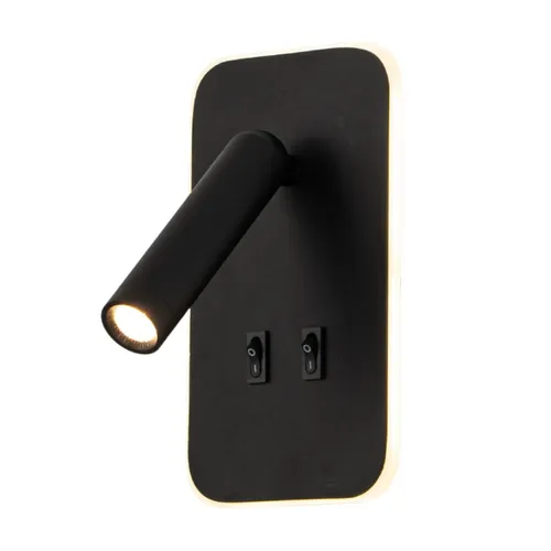 Portátil led de pared con SPOT móvil, DOBLE LUZ - NEGRA en Negro - Lámparas de mesa, Uruguay | Iluminica