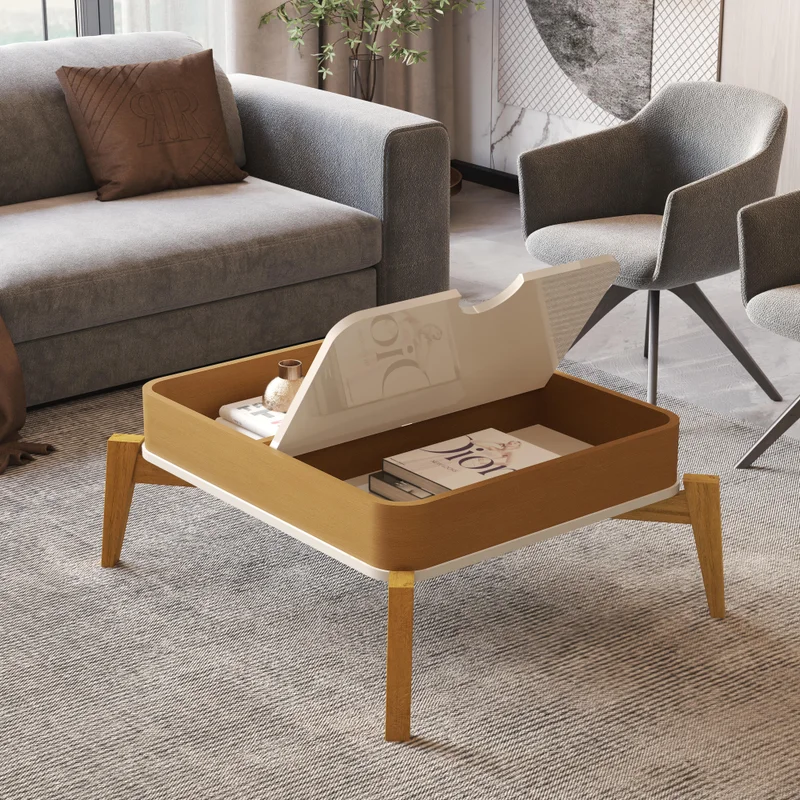 Mesa de centro 85CM - Linea Buriti 100% MDF en Madera natural - Mesas de living, Uruguay | Balton, vista 8