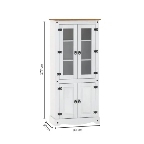 Promo Rack de Tv + Biblioteca con Cristalero Línea Naturale - Blanco en Blanco - Muebles para TV, Uruguay | La Cueva Muebles, vista 10