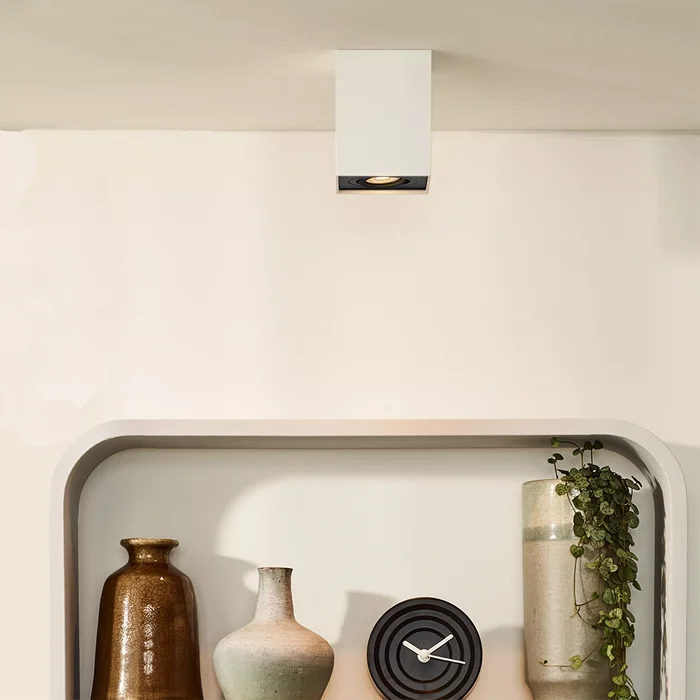 Lámpara de Techo Lux Bari Downlight Cuadrado Blanco en Blanco - Lámparas colgantes, Uruguay | Serlux, vista 2